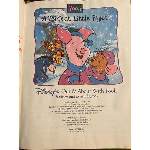 Pooh A Perfect Little Piglet Volume 2 Disney's Out & About with Pooh Book - Picture 3 of 7